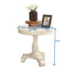 Petite table d'appoint ronde en bois avec pieds sculptés
