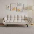 Canapé-lit 57, Futon confortable en mélange de polyester avec 2 oreillers carrés, Canapé-lit convertible avec dossier réglable
