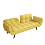 Canapé-lit 57, Futon confortable en mélange de polyester avec 2 oreillers carrés, Canapé-lit convertible avec dossier réglable