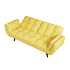 Canapé-lit 57, Futon confortable en mélange de polyester avec 2 oreillers carrés, Canapé-lit convertible avec dossier réglable