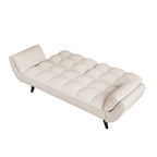 Canapé-lit 57, Futon confortable en mélange de polyester avec 2 oreillers carrés, Canapé-lit convertible avec dossier réglable