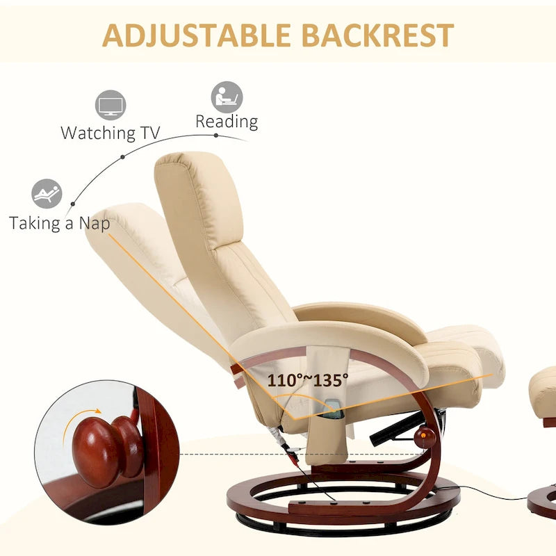 Fauteuil inclinable pivotant haut dossier 26 moderne avec télécommande