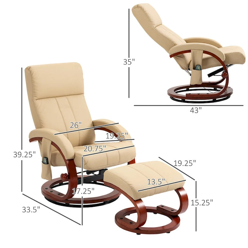 Fauteuil inclinable pivotant haut dossier 26 moderne avec télécommande