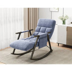 Fauteuil à bascule pliant décontracté et rembourré, fauteuil à bascule de salon avec dossier haut et repose-pieds réglables