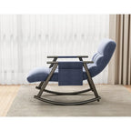 Fauteuil à bascule pliant décontracté et rembourré, fauteuil à bascule de salon avec dossier haut et repose-pieds réglables