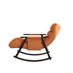 Fauteuil à bascule pliant décontracté et rembourré, fauteuil à bascule de salon avec dossier haut et repose-pieds réglables