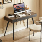Bureau d'étude de style Mid-Century avec 3 tiroirs de rangement et finition noyer pour bureau à domicile, chambre ou étude.