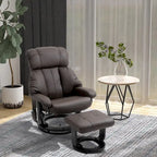 Fauteuil inclinable de massage pivotant à 360° en cuir PU avec inclinaison à 145°, repose-pieds, télécommande et poche latérale