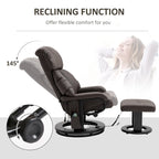 Fauteuil inclinable de massage pivotant à 360° en cuir PU avec inclinaison à 145°, repose-pieds, télécommande et poche latérale