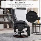 Fauteuil inclinable pivotant en cuir PU avec repose-pieds et dossier réglable