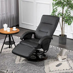 Fauteuil inclinable pivotant en cuir PU avec repose-pieds et dossier réglable