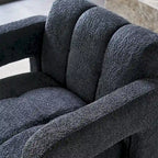 Fauteuil d'appoint rembourré de 79 cm de large en bouclé, fauteuil d'appoint moderne, chaise d'appoint, fauteuil large confortable pour chambre, salon