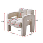 Fauteuil d'appoint rembourré de 79 cm de large en bouclé, fauteuil d'appoint moderne, chaise d'appoint, fauteuil large confortable pour chambre, salon