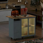 Îlot de cuisine avec abattant (tabouret non inclus)