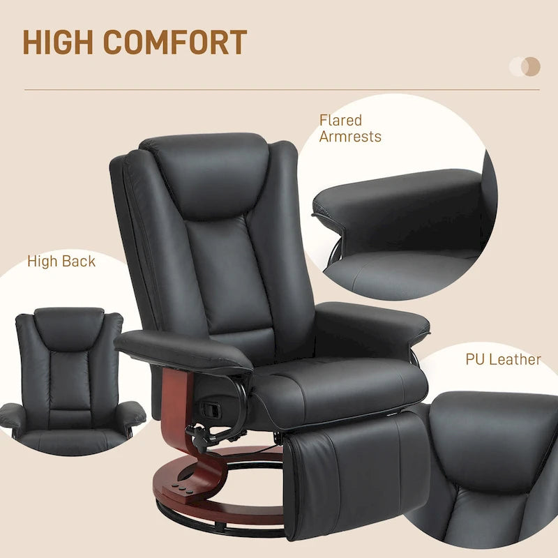 Fauteuil inclinable pivotant à dossier haut 30,7 avec repose-pieds