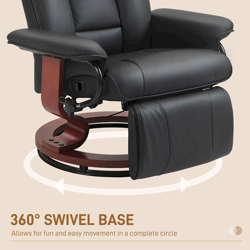 Fauteuil inclinable pivotant à dossier haut 30,7 avec repose-pieds