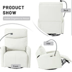 Fauteuil Inclinable Pivotant Électrique en PU avec Rotation à 270°, Inclinaison Électrique de 95-160° et Deux Ports USB - Capacité de 150 kg