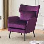 Fauteuil d'appoint en velours à oreilles de 32 pouces