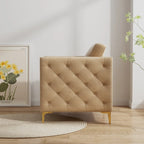 Fauteuil capitonné de couleur kaki 35.4