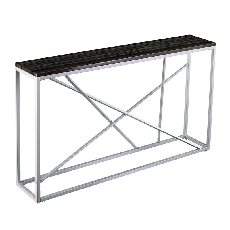 Console étroite effet marbre