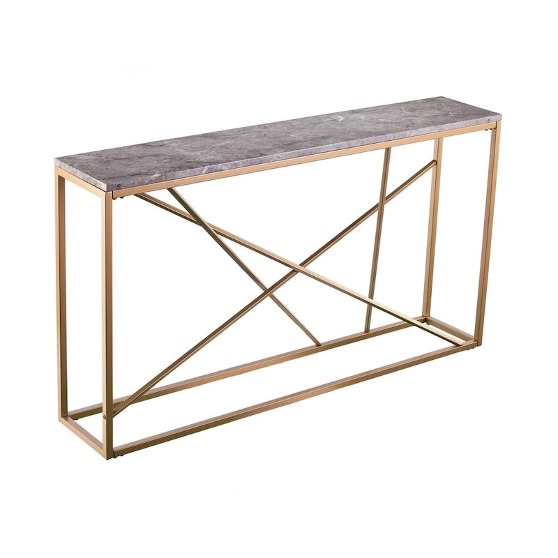 Console étroite effet marbre