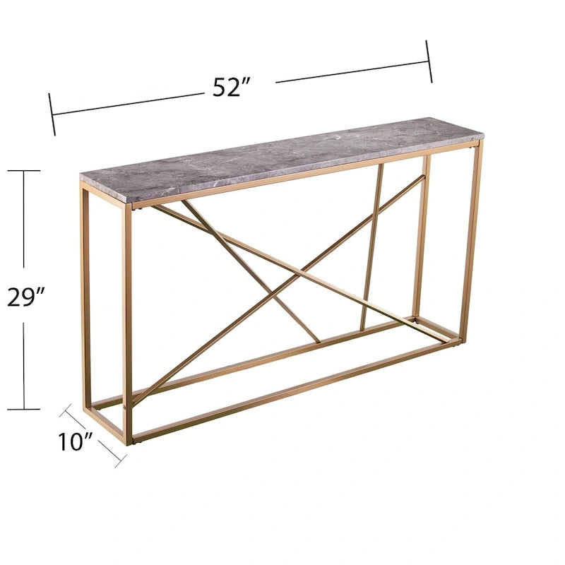 Console étroite effet marbre