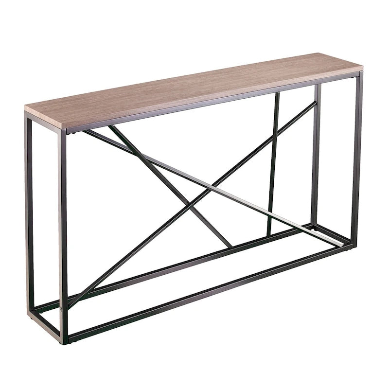 Console étroite effet marbre