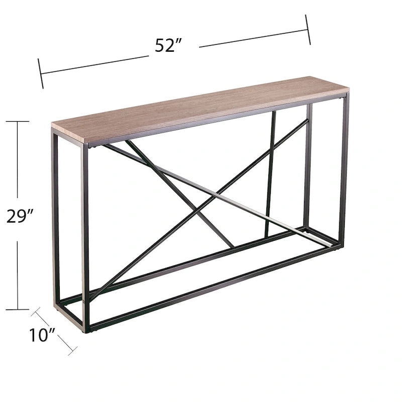 Console étroite effet marbre