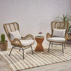 Montana Indoor Wicker Club Chairs with Cushions (Set of 2) by 