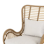 Fauteuils de club en osier d'intérieur avec coussins (lot de 2)
