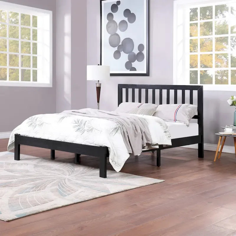 Norgate Modern Farmhouse Acacia Wood Queen Bed Platform by 