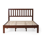 Lit plateforme queen en acacia, style ferme moderne