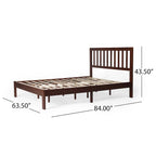 Lit plateforme queen en acacia, style ferme moderne
