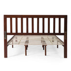 Lit plateforme queen en acacia, style ferme moderne
