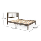 Lit plateforme queen en acacia, style ferme moderne