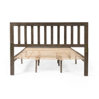 Lit plateforme queen en acacia, style ferme moderne