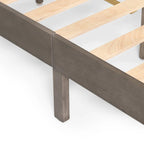 Lit plateforme queen en acacia, style ferme moderne