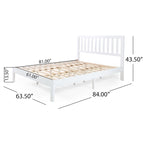 Lit plateforme queen en acacia, style ferme moderne