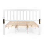Lit plateforme queen en acacia, style ferme moderne