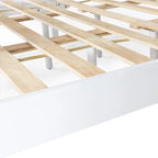Lit plateforme queen en acacia, style ferme moderne