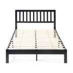 Lit plateforme queen en acacia, style ferme moderne