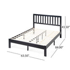 Lit plateforme queen en acacia, style ferme moderne