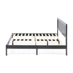 Lit plateforme queen en acacia, style ferme moderne