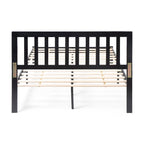 Lit plateforme queen en acacia, style ferme moderne