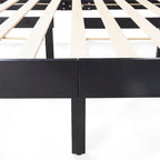 Lit plateforme queen en acacia, style ferme moderne
