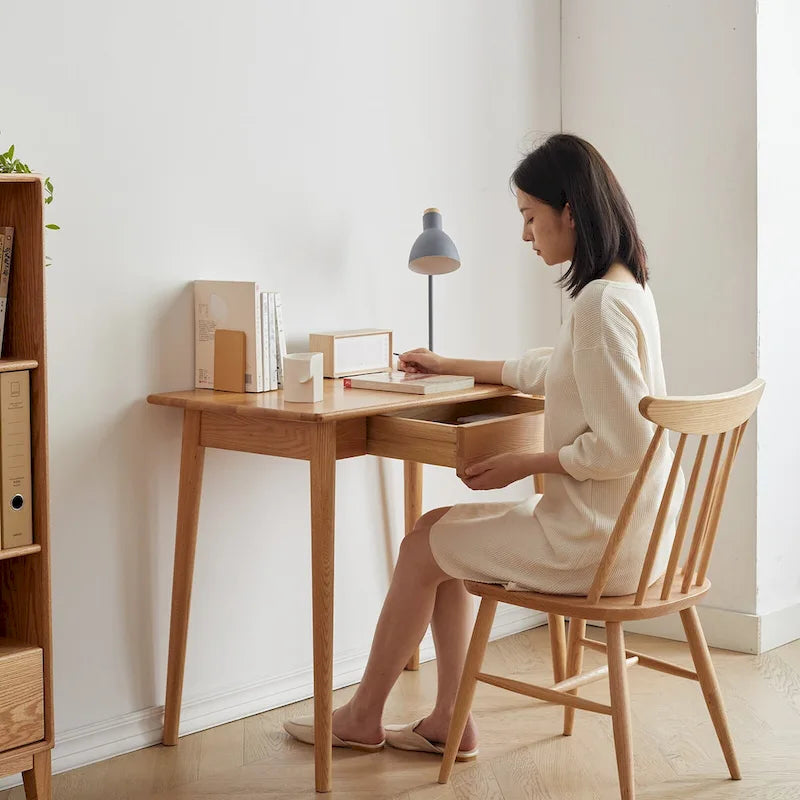 Bureau d'étude en bois massif avec tiroir