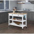  American Heritage 3 Tier Butcher Block Kitchen Cart with Drawers