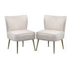 Chaises d'appoint capitonnées en velours (lot de 2)