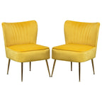 Chaises d'appoint capitonnées en velours (lot de 2)