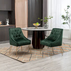 Chaises d'appoint capitonnées en velours (lot de 2)